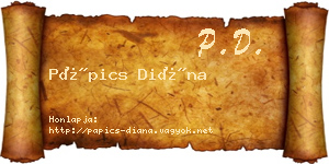 Pápics Diána névjegykártya